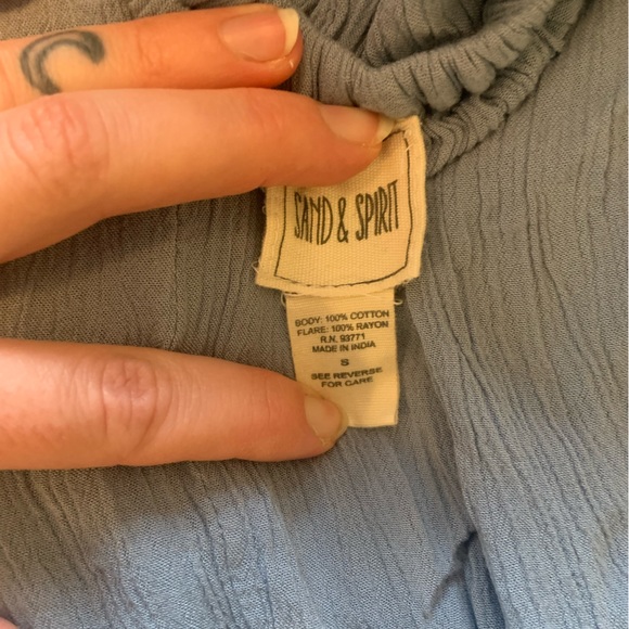 Sand and Spirit blue flowy dress with crochet top - Picture 2 of 5